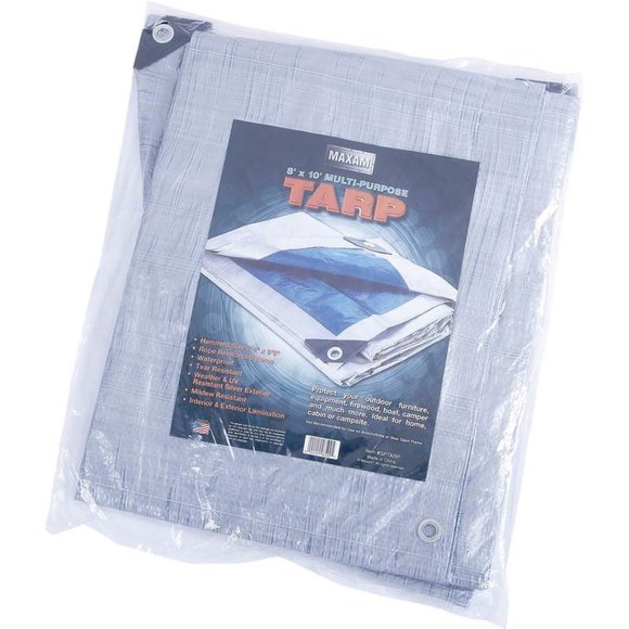 20x30 Tarp All Purpose Water Resistant Tarp Blue and Silver - Picture 3 of 4